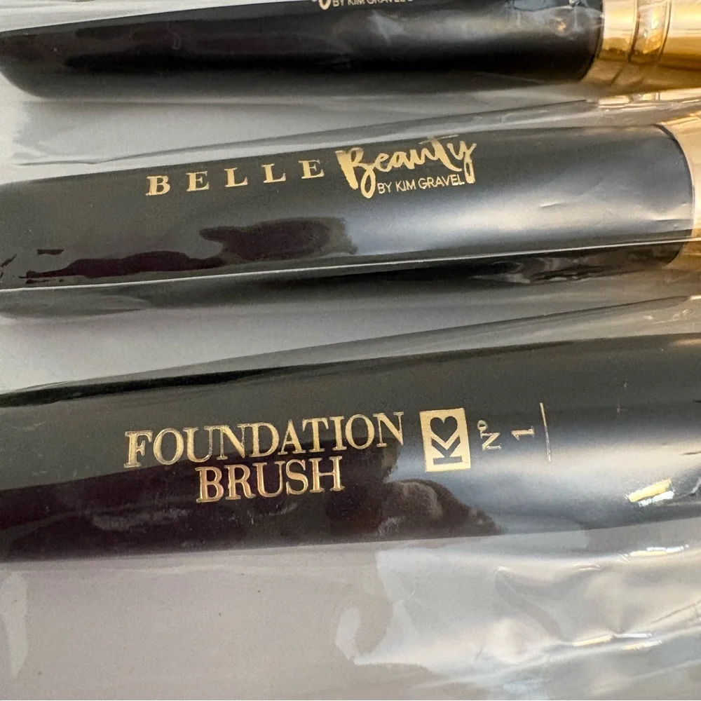 Belle Beauty Foundation Brush Set By Kim Gravel Includes Set of Three Brushes